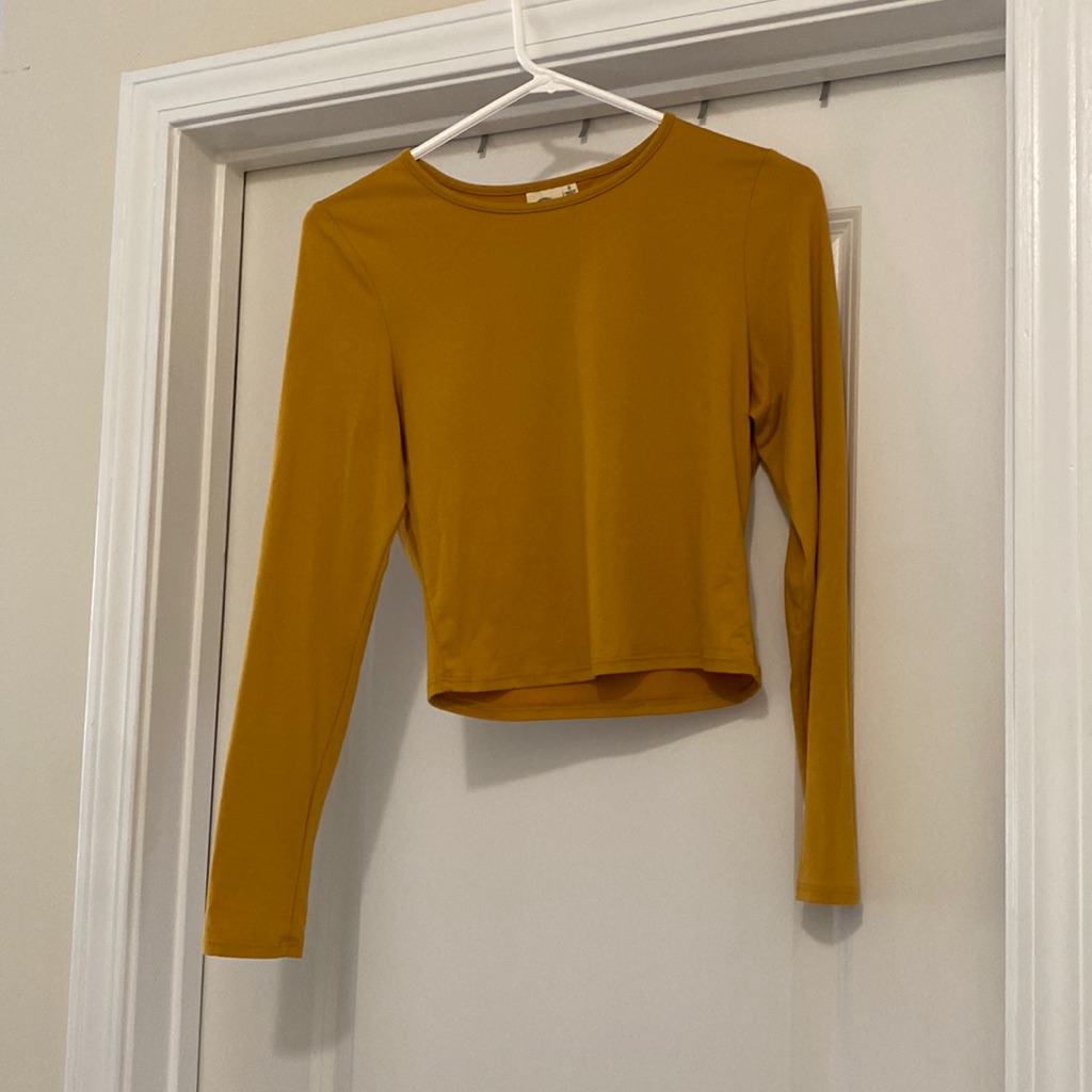 Yellow Long Sleeve Crop Top